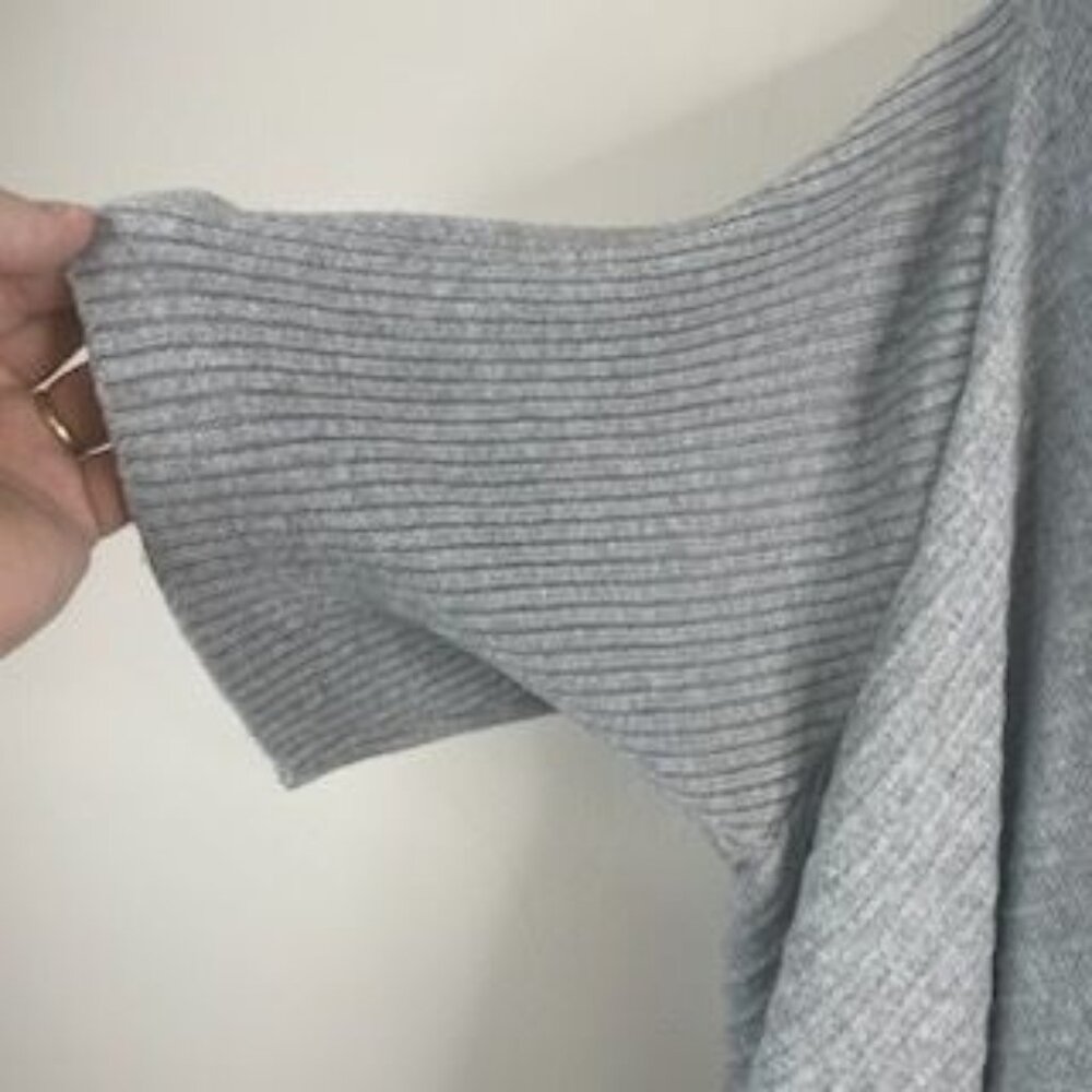 Simply Vera Wang Waterfall Open Front Cardigan Sweater 1X Gray Mid Length Comfy - Picture 5 of 9